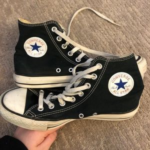 Black unisex high top converse